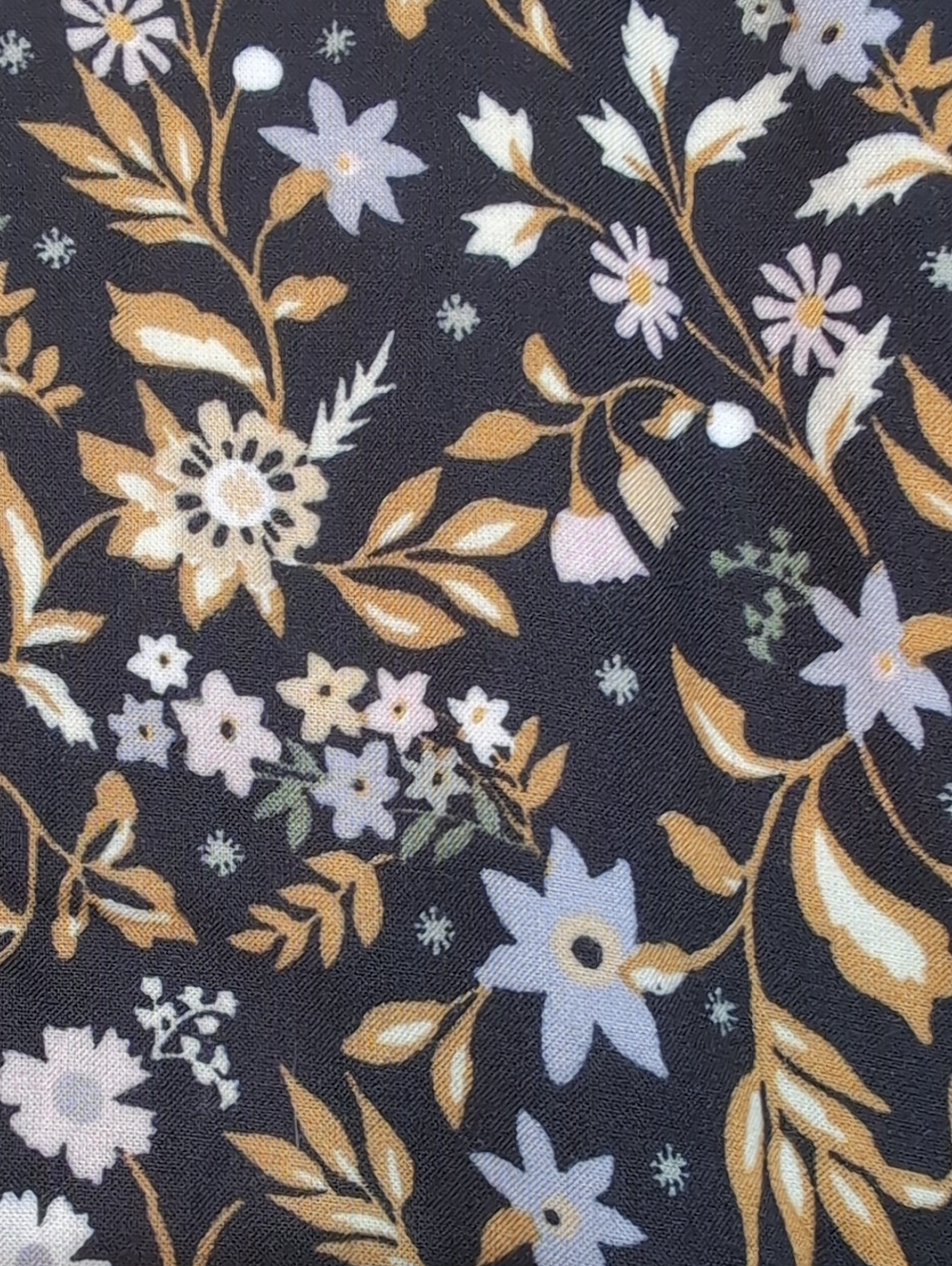 Plus Size croft & barrow Black Maxi Skirt with Mustard and Lilac Floral Print - Picture 8 of 9